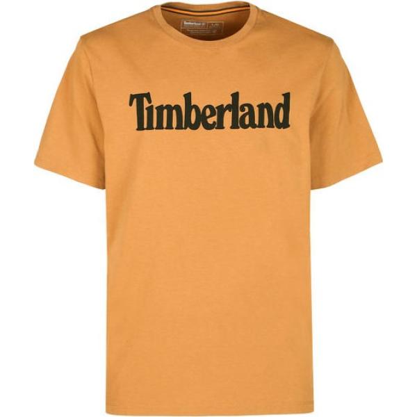 t-shirt Timberland arancione con stampe