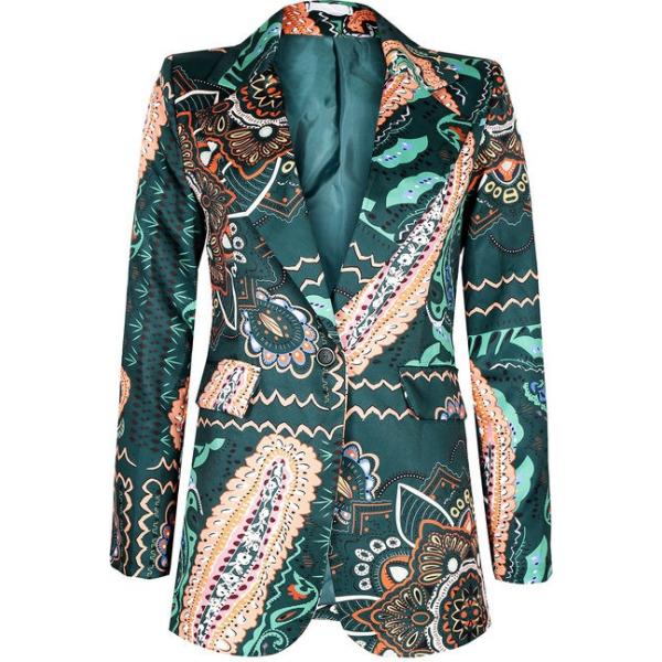 blazer Vanita verde con stampe