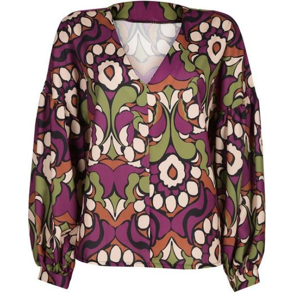 bluse Daystar viola con stampe