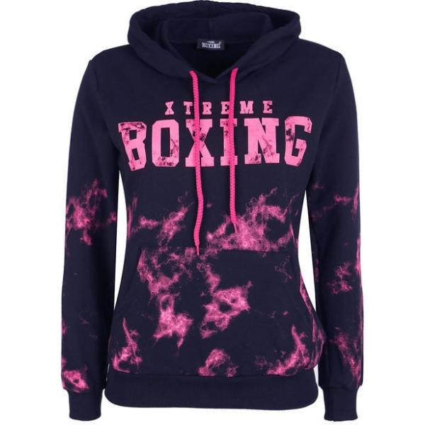 felpe con cappuccio Xtreme Boxing blu con stampe