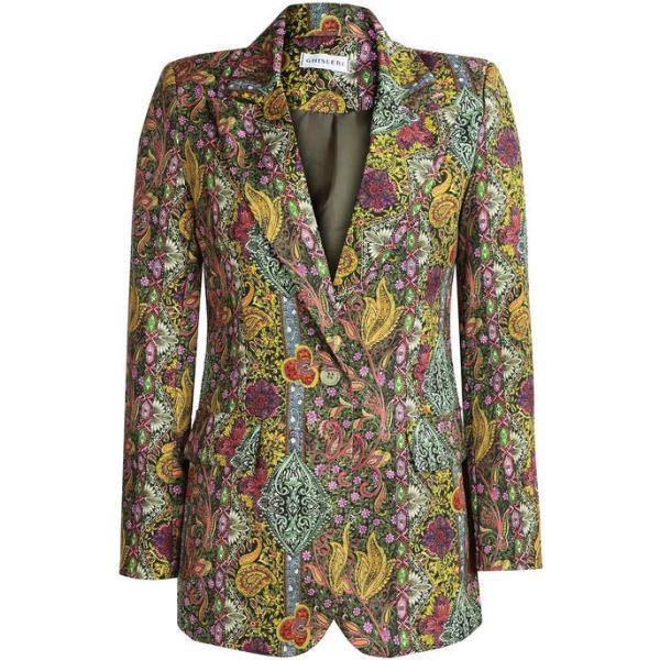 blazer Ghisleri verde con stampe