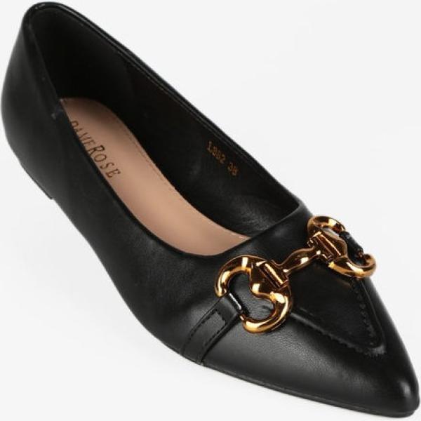 ballerine Dame Rose nero tinta unita