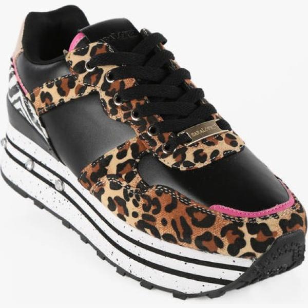 sneakers Saralòpez nero con stampe