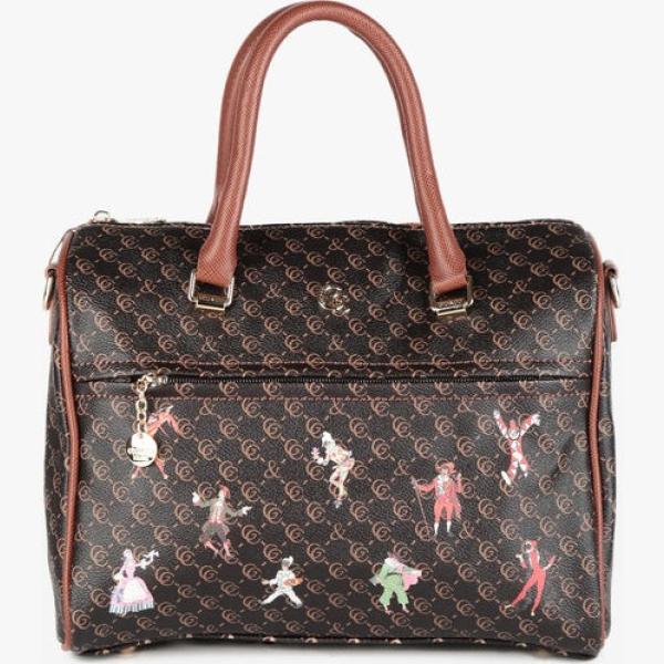 borse a mano Gio&Co marrone con stampe