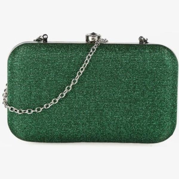 pochette Solada verde tinta unita