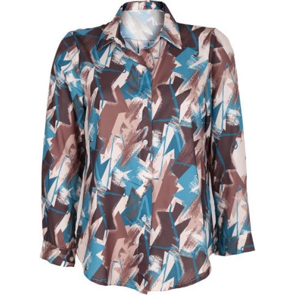 camicie Chic-3 marrone con stampe
