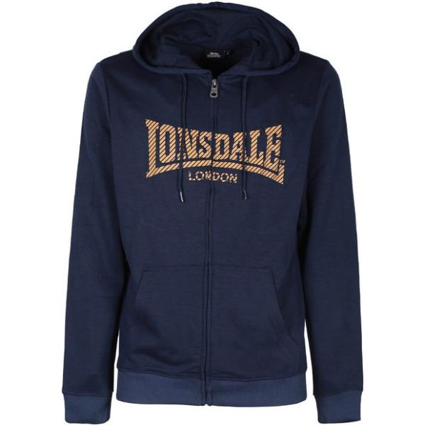 felpe con cappuccio Lonsdale blu tinta unita