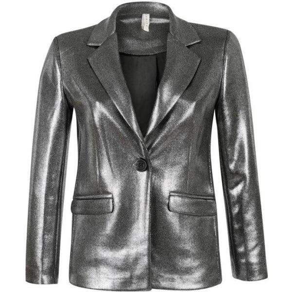 blazer Lumina grigio tinta unita