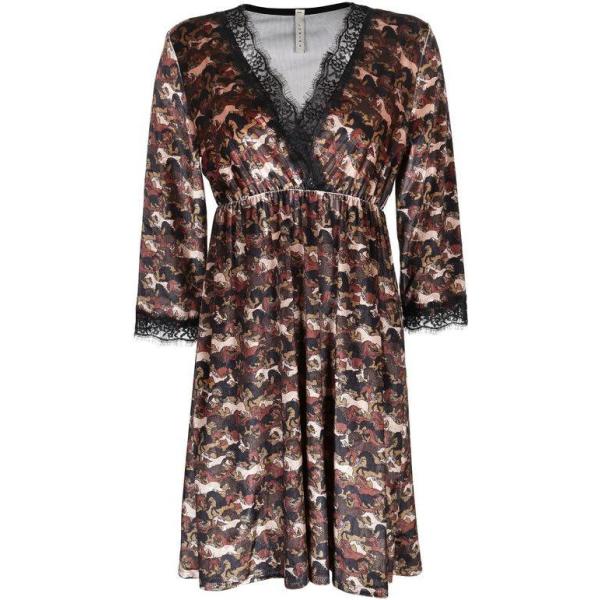 vestiti midi/longuette Lumina marrone con stampe