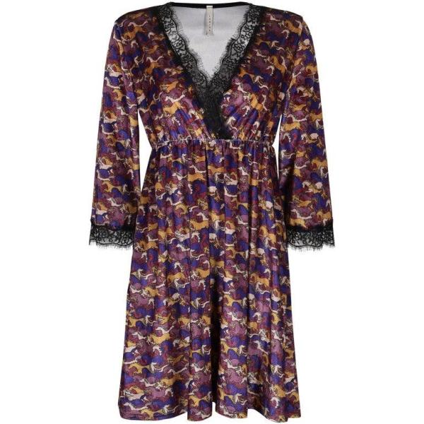 vestiti midi/longuette Lumina marrone con stampe