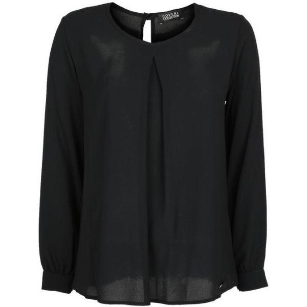 bluse Coveri Collection nero tinta unita