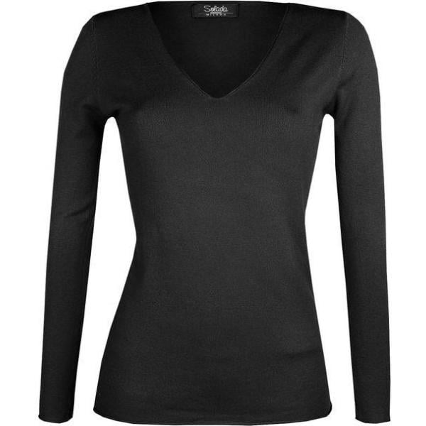 pullovers Solada nero tinta unita