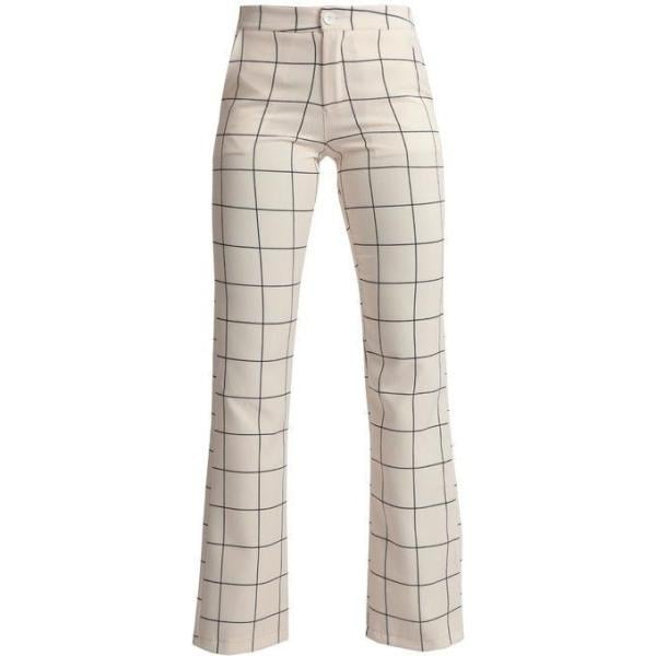 pantaloni Lumina bianco a quadri