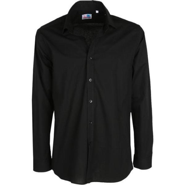 camicie Americanino nero tinta unita