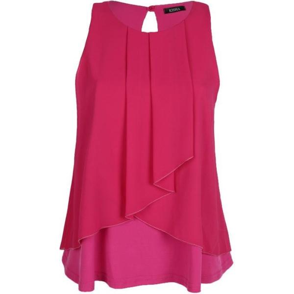 top Kisha rosso tinta unita