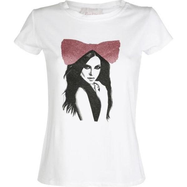 t-shirt Rose Blu bianco con stampe