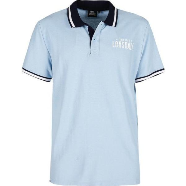 polo Lonsdale blu con stampe