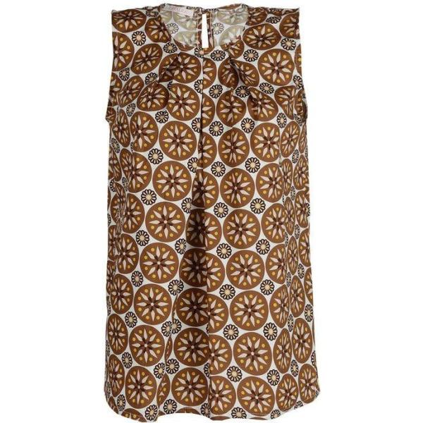 top Solada marrone con stampe