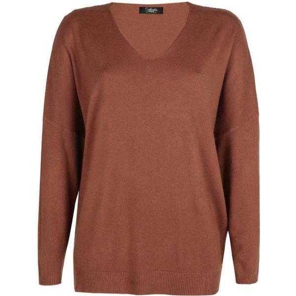 pullovers Solada marrone tinta unita