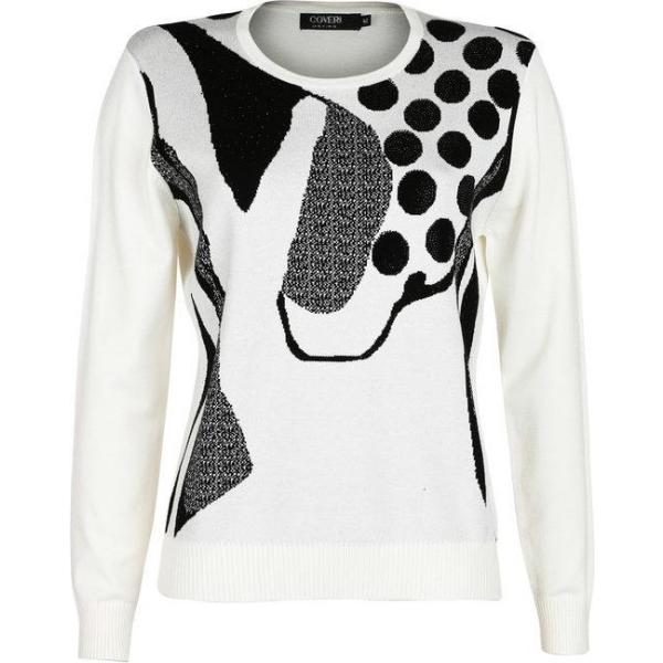 pullovers Coveri Moving bianco con stampe