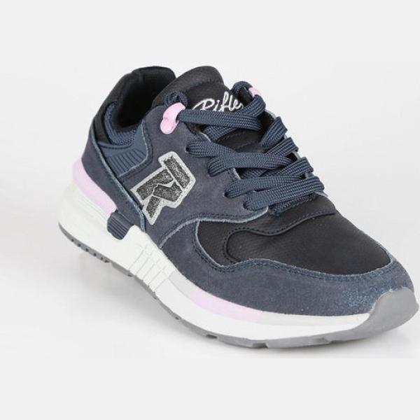 sneakers Rifle blu tinta unita