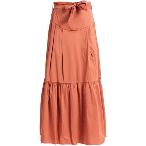 gonne lunghe Made In Italy arancione tinta unita