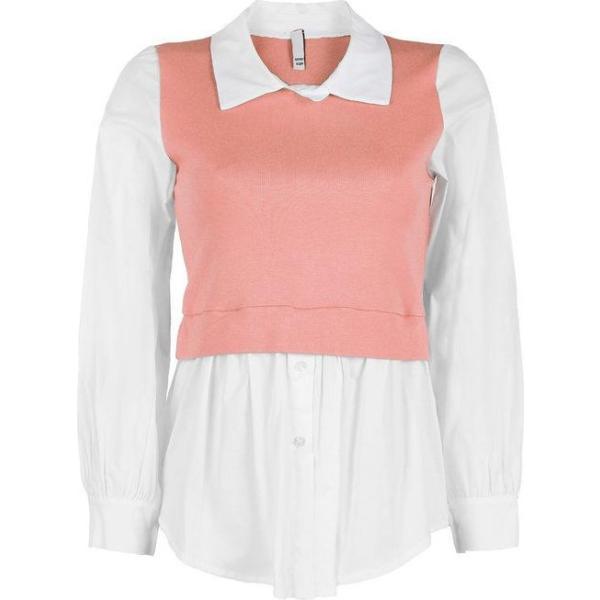 camicie Pink Black bianco tinta unita