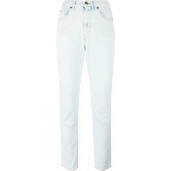 Jeans con cintura vita alta cropped in denim con nodi oro Golden Goose