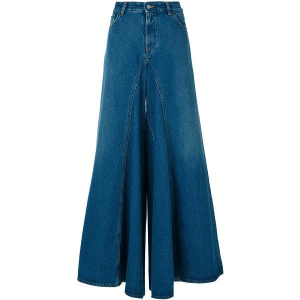 Jeans a zampa vita alta in denim blu Mm6 Maison Margiela blu