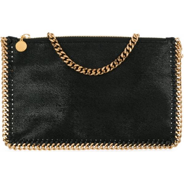 Clutch in pelle sintetica nero Stella McCartney nero