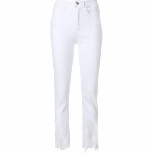 Cintura con orlo delavé in denim 3x1 bianco