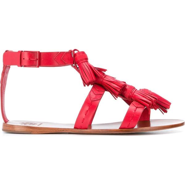 sandali in pelle Tory Burch rosso