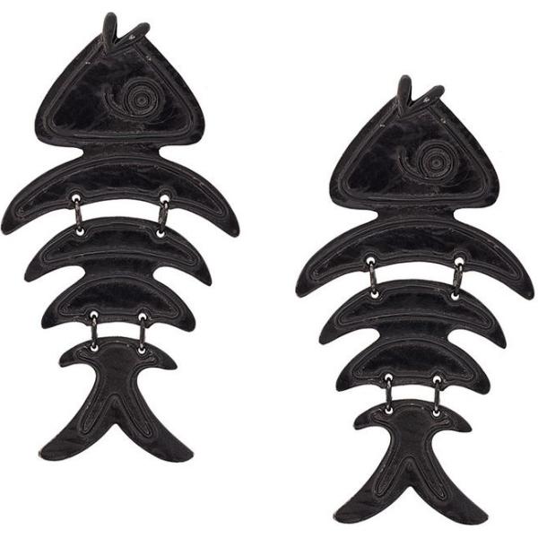 Orecchini taglia unica nero Oscar de la Renta giallo