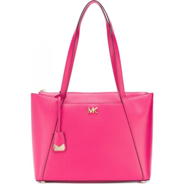 Shopping bag in pelle con logo rosa e viola Michael Michael Kors rosa