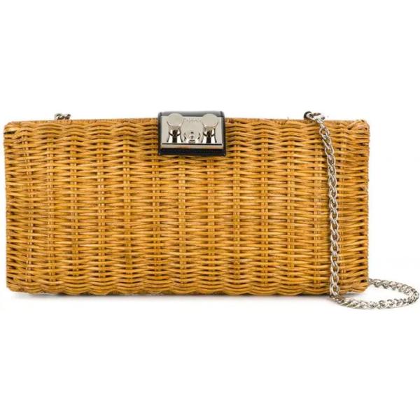 Clutch forma intrecciata carne Rodo