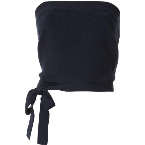 Top con nodi e spalline in in maglia navy Loveless blu