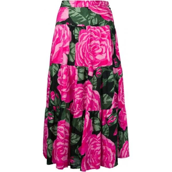 Gonna a zampa con stampa rosa Valentino Vintage rosa con stampe