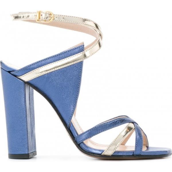 Sandali in pelle blu Marc Ellis blu
