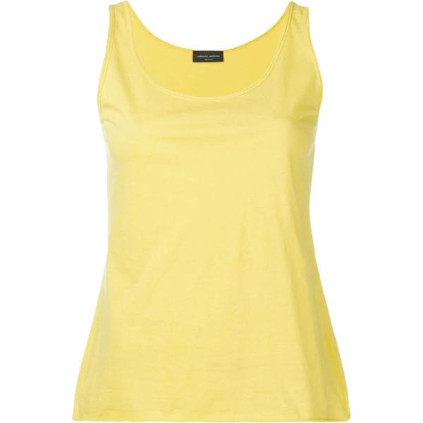 Canottiera con scollo senza maniche con orlo giallo e arancione Roberto Collina giallo