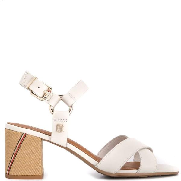 sandali in pelle Tommy Hilfiger bianco
