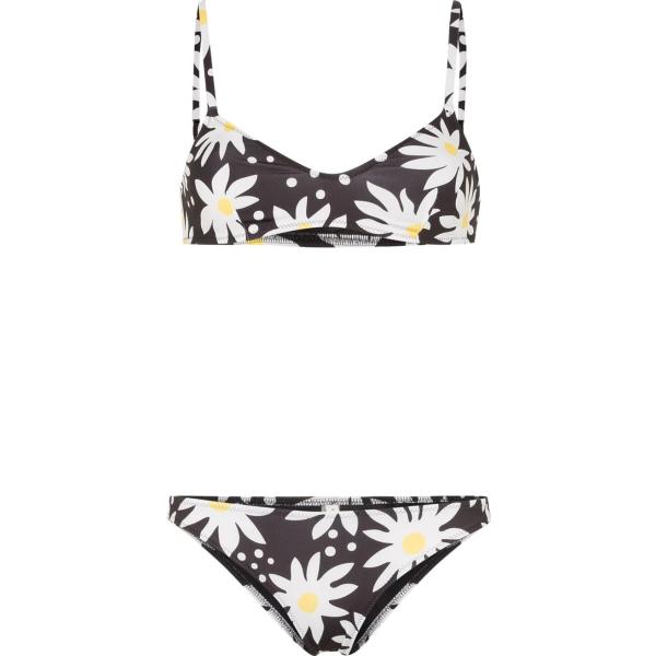 bikini Solid & Striped nero con stampe