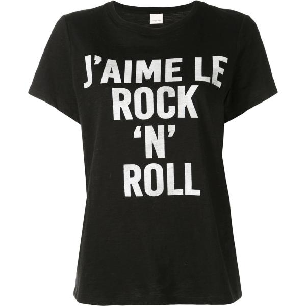 t-shirt Cinq A Sept nero con stampe