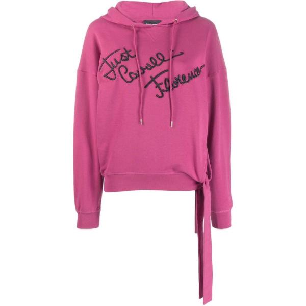 Felpa con nodi e ricamo con cappuccio a maniche lunghe rosa e viola Just Cavalli rosa