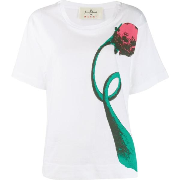t-shirt Marni bianco con stampe