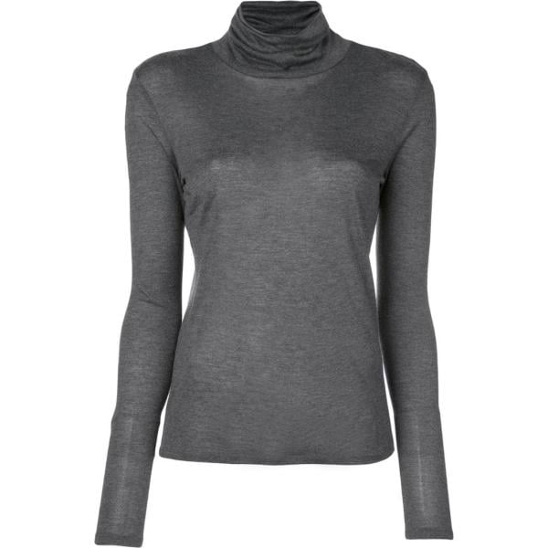 Maglione a coste collo alto a maniche lunghe con orlo Natori