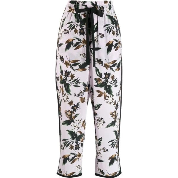 pantaloni a palazzo DVF Diane von Furstenberg grigio a fiori