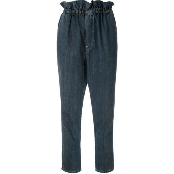 Jeans taglio dritto vita alta crop in denim blu Framed blu