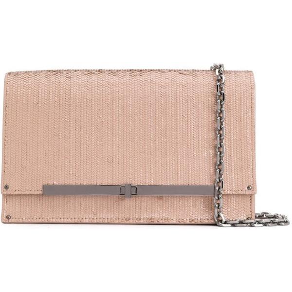 Borsa a tracolla in pelle argento Casadei grigio