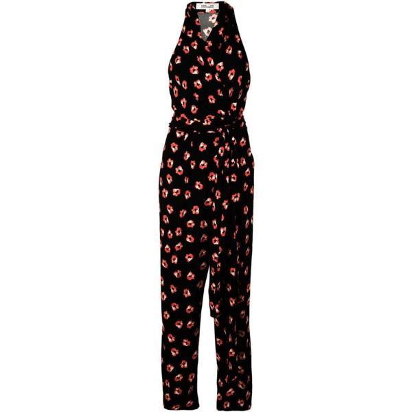 Tuta con nodi fantasia floreale con scollo senza maniche nero DVF Diane von Furstenberg nero a fiori