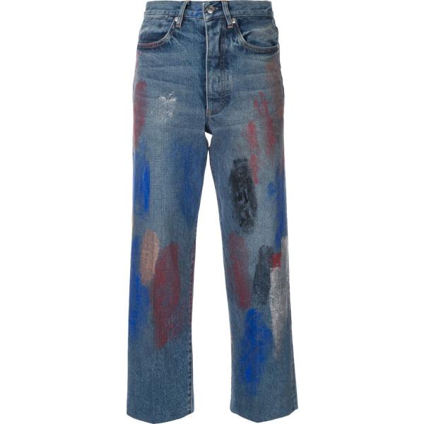 jeans dritti Tanaka blu con stampe